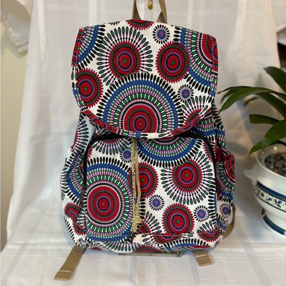 Bohemian Multicolor Canvas Backpack